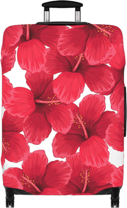 Hibiscus Floral Bouquet Garden Lover Summer Beach Tropical Flowers Red and White Beautiful Good Luck Cruise Vacation Travel Luggage Cover