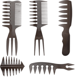 Noverlife 5PCS Men's Pompadour Hairstyling Combs, Professional Wide Teeth Texture Comb for Slicked Back Hairstyle, Retro Oil Head Hair Brushes for Barber Hairdressing Hair Pick Comb