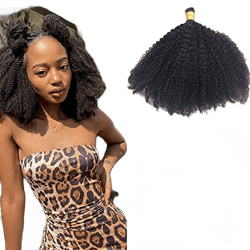 Mongolian Afro Kinky Curly I Tip Hair Extensions 4B 4C I Tips Microlinks Virgin Hair Extensions For Black Women Kinky Bulk Hair (14inch) 14 Inch