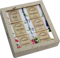 Touch Nature 6 pc 50g Handmade Natural Bar & Castile Soap with Nepali Handmade Paper Box. No Sulphates & Parabens. Perfect Eco-friendly Gift Set for Men & Women. 100% Vegan Soap, Cold Pressed.