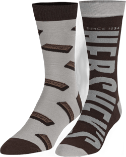 Odd Sox, Hershey Candy, Fun Graphic Print Crew Socks for Men & Women, Large Large Hersheys Bars