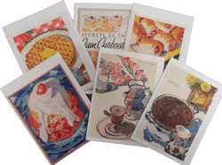 Notecards, Greeting Cards, Recipes, Art, Cookbooks, Handmade, Vintage, Kitchen, SIX CARDS