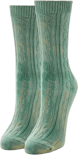 Tie Dye Cable Knit Crew Socks