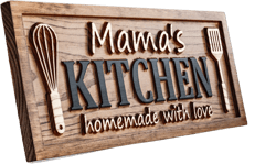Personalized Kitchen Name Sign | Custom Mothers Day Gift for Mom Gift for Dad | Wood Kitchen Decor | Custom Name Sign Birthday Gifts for Her