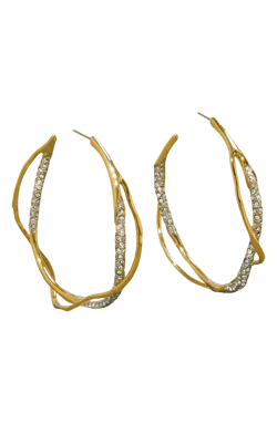 Alexis Bittar Intertwined Pavé Crystal Hoop Earrings