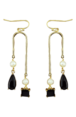 Panacea Cultured Freshwater Pearl & Crystal Drop Earrings