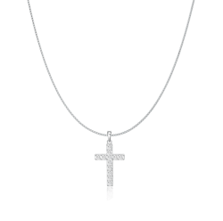 Donatello Gian Sterling Silver Crystal Cross Necklace
