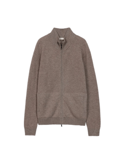 GOBI Mongolian Cashmere High Neck Full-Zip Cashmere Cardigan