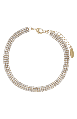 Ettika Crystal Pavé Chain Anklet