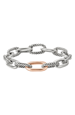 David Yurman Madison<sup>®</sup> Chain Bracelet in Sterling Silver with 18K Rose Gold, 11mm