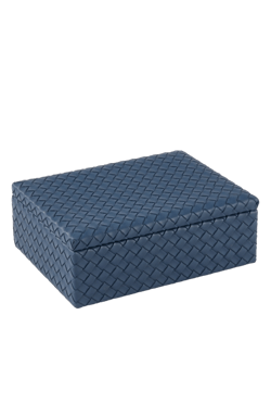 Bey-Berk Anastasia Woven Leather Trinket Box