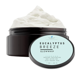 Bluebyrd Soap Co. Eucalyptus Mint Body Butter | Relaxing Whipped Body Cream for Men and Women | Non-Greasy Moisturizing Dry Skin Lotion for Hands, Body & Feet 8oz. Jar (EUCALYPTUS)