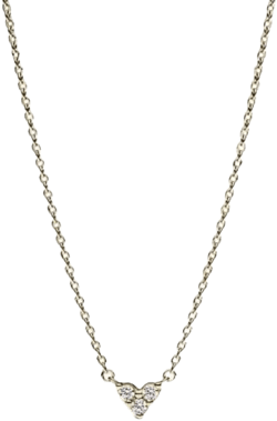 PANDORA Triple Stone Heart Collier Necklace - Gift for Her - 14k Gold Necklace with Clear Cubic Zirconia - Jewelry for Women - With Gift Box - 17.7"