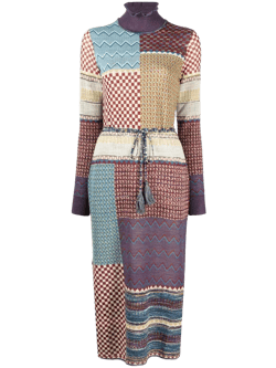 Almira patchwork-print knitted dress