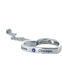 Keepsake Personalized Family Jewelry Birthstone Women's Poppet Pendant. Available in Sterling Silver, Yellow and White Gold