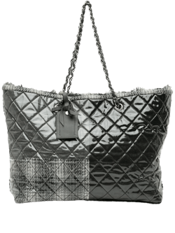 2009-2010 Large Quilted Tweed and Vinyl Funny Patchwork tote bag