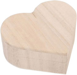 Wooden Jewelry Box, Small Wooden Storage Box Heart Shaped Jewelry Box Unfinshed Wood Nesting Keepsake Storage Decoration Craft for Crafts Storage