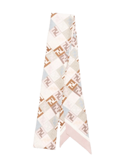 Fendi Women's White Monogram-Print Silk Scarf
