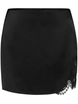 lace-detail wrap mini skirt