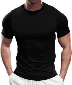 Fioboc Compression Shirts for Men Active Crew Neck Tee Moisture Wicking Quick Dry Mens Workout Shirts S-4XL : Clothing, Shoes & Jewelry