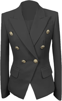 Womens Casual Blazers Long Sleeve Lapel Button Suit Jackets Slim Fit Work Office Blazer Jacket for Women 4 Black