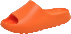 XTJSCBDSH Cloud Slides for Men and Women, Quick Drying Slippers Shoe Open Toe Thick Soft, Platform Slide Sandals Daily Shower Sandals, Non-Slip Bathroom Slippers Summer for Indoor & Outdoor Orange 7 Women/6 Men