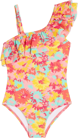 Kanu Surf Girls' Morgan Floral Ruffle 1-Shoulder one Piece Swimsuit: Clothing, Shoes & Jewelry