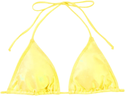 Verdusa Women's Triangle Bikini Top Self Tie PU Leather Halter Swim Top