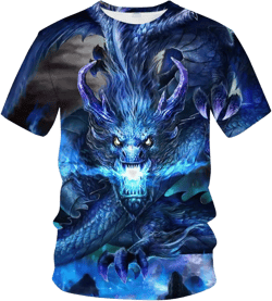 LAOLIUSN Men's Dragon T Shirt Summer Short Sleeve Tees Tops Animal Theme Shirt Anime Graphic Shirt XX-Large Purple
