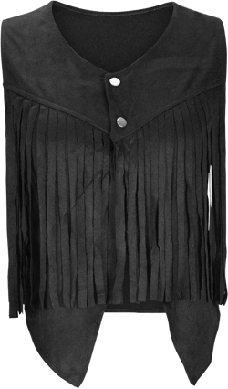 Women Fringe Vest 70S Hippie Faux Suede Open-Front Vintage Vest Sleeveless Tassel Cardigan Waistcoat Western Jacket XX-Large A-black