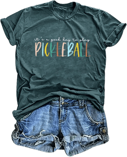 Women's Pickleball Graphic T-Shirt - Player Gift Tee, Short Sleeve Top X-Large Green