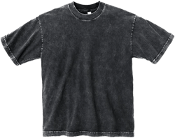 The 1801 Mineral Wash - 6.5oz GD Crew Neck T-Shirt Premium USA Cotton USA Made X-Large Carbon Black