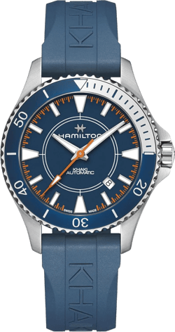 Hamilton Watch Khaki Navy Scuba Auto Syroco Special Edition | Swiss Made | 40mm Stainless Steel Case | Blue Dial Analog Watch | Blue Rubber Strap (Model: H82385340)
