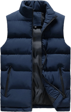 Men Spring and Fall Jacket Winter Men Vest for Down Cotton Sleeveless Jacket Waistcoat 4X-Large Blue