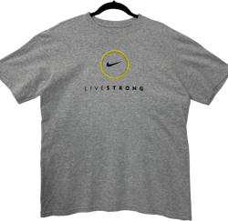 Nike Womens Grey 'Live Strong' Cotton Tee Shirt Size XL