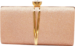 Aovtero Evening Bag Clutch Purses Women Wedding Party Bridal Handbag with Chain Glitter-rose Gold