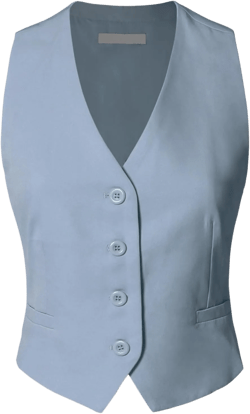 Design by Olivia Women's Fully Lined Button Up V-Neck Tuxedo Suit Vest Waistcoat Large A Denim