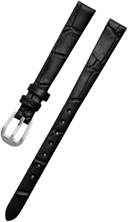 Watch Straps,Watch Wristband,6mm/8mm/10mm Plain Weave Genuine Leather Women Watchband for Small Size Dial Watch Replace Ladies Wristband Accessories A-black-silvery 10mm