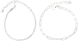 Silver Layered Paperclip Bracelets for Women Paper Clip Bracelet Silver Chain Bracelets Boho Stackable Bracelets for Women Adjustable Dainty Silver Paperclip Bracelet
