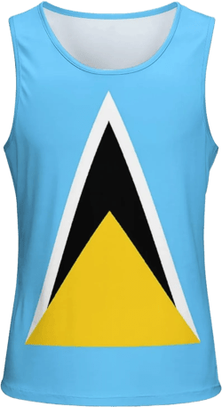 Men's Classic Tank Tops St Lucia Flag Cotton Muscle Tee Sleeveless T-Shirt for Bodybuilding Running 2XL