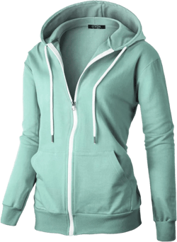 GIVON Womens Slim Fit Zip-Up Hoodie Sweatshirt Lightweight French Terry with Pocket 3X-Large Dcf340-lightmint