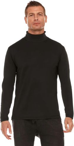 Thermajohn Thermal Shirts for Men Long Sleeve Thermal Compression Shirts for Men Base Layer Cold Weather Turtleneck Medium Black