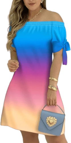 Fashion Casual Stripped Lace up Short Sleeves A Line Mini Dress