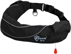 Eyson Inflatable Life Jacket Life Vest Life Ring Belt Pack Waist Bag Automatic Black