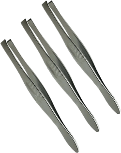 3 Vintage Style Square Tip Ribbed Professional Tweezers for Eyebrows Premium Precision for Facial Hair Splinter Ingrown Hair Removal Straight Tip Women men Made in Korea