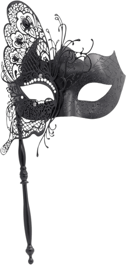 Coddsmz Masquerade Mask with Stick - Mysterious Venetian Butterfly Mask for Women's Halloween Party & Prom Ball : Clothing, Shoes & Jewelry