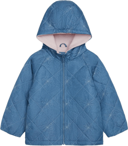 Carter's Girls' Daisy Diamond Quilted Midweight Jacket with Fleece Lining 4T Chambray