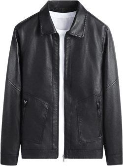 Maiyifu-GJ Men's Faux Lamb Leather Moto Jacket Faux Leather Sherpa Aviator Bomber Jacket Motorcycle Winter coats 4X-Large Black 1