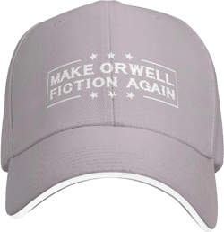 LOLPARK Make Orwell Fiction Again Hat Men Baseball Caps Graphic Cap Gray