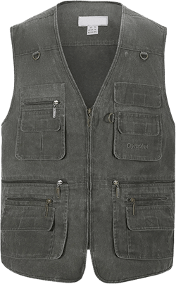 Riutiru Men's Versatile Outdoor Travel Sports Vest, Olympina Multiple Pockets for Work, Fishing, Hunting, Tactical Missions Large Dark Olive-medium Thickness #12